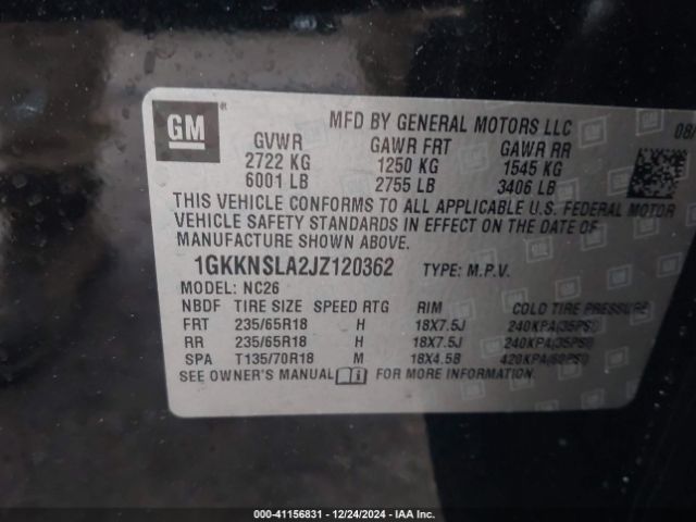1GKKNSLA2JZ120362 GMC Acadia Sle-2