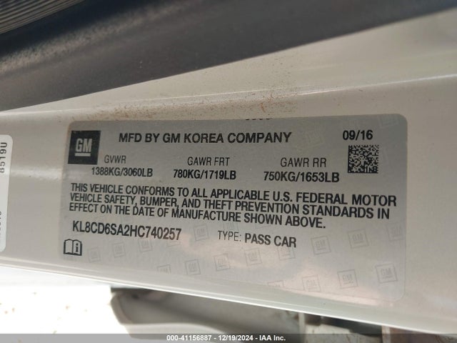 Chevrolet Spark 1lt Cvt 2017 KL8CD6SA2HC740257 Image 9