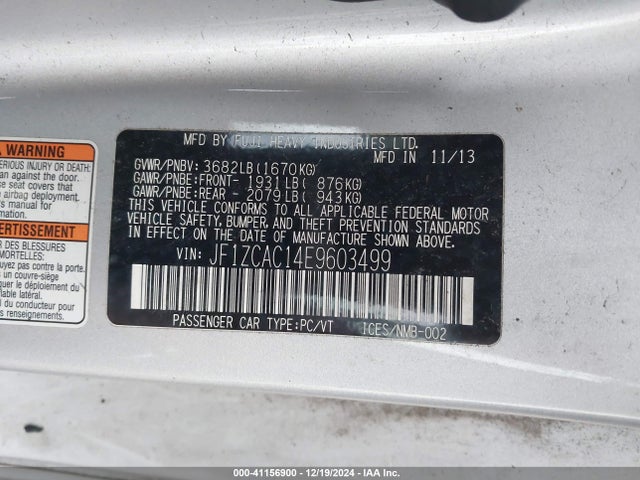 JF1ZCAC14E9603499 Subaru Brz Limited