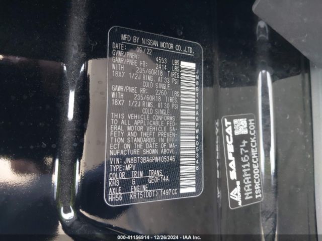 JN8BT3BA6PW405346 Nissan Rogue Sv Fwd