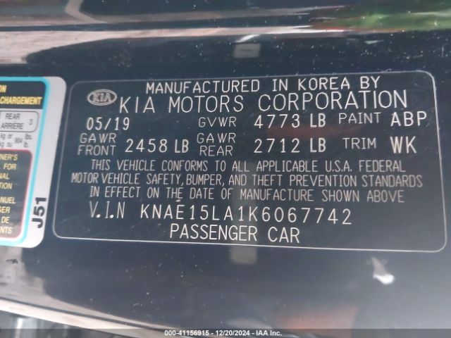 KNAE15LA1K6067742 KIA Stinger
