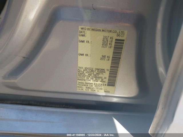 1N4AL3AP6HN353954 Nissan Altima 2.5 S
