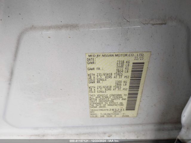 5N1AZ2MGXFN285231 Nissan MURANO SL