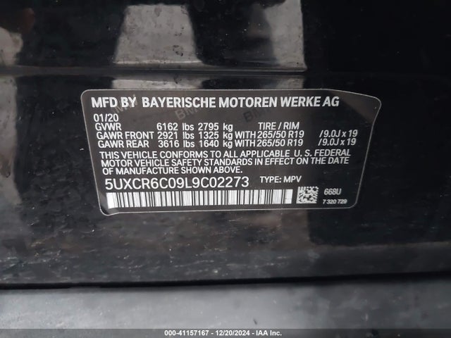 5UXCR6C09L9C02273 BMW X5 Xdrive40i