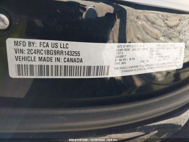 2C4RC1BG9RR143255 Chrysler Pacifica Touring L