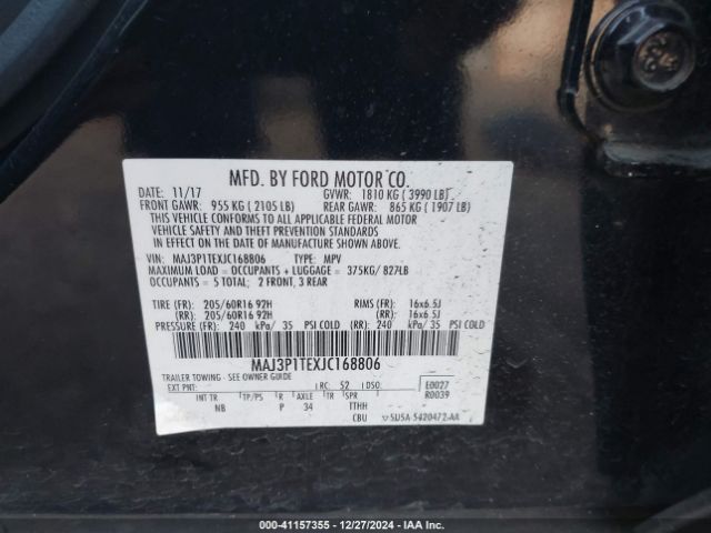 MAJ3P1TEXJC168806 Ford Ecosport Se