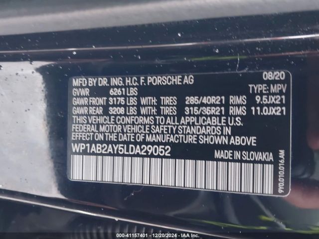 2020 PORSCHE CAYENNE WP1AB2AY5LDA29052 Photo 8