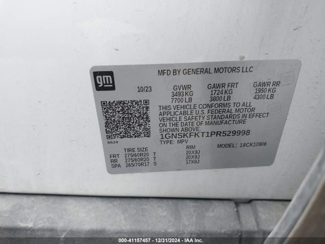 1GNSKFKT1PR529998 Chevrolet Suburban 4wd Premier