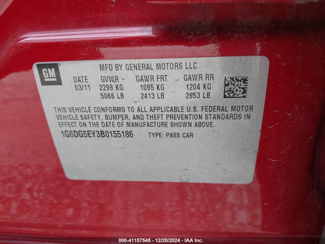 2011 CADILLAC CTS 1G6DG5EY3B0155186 Photo 8