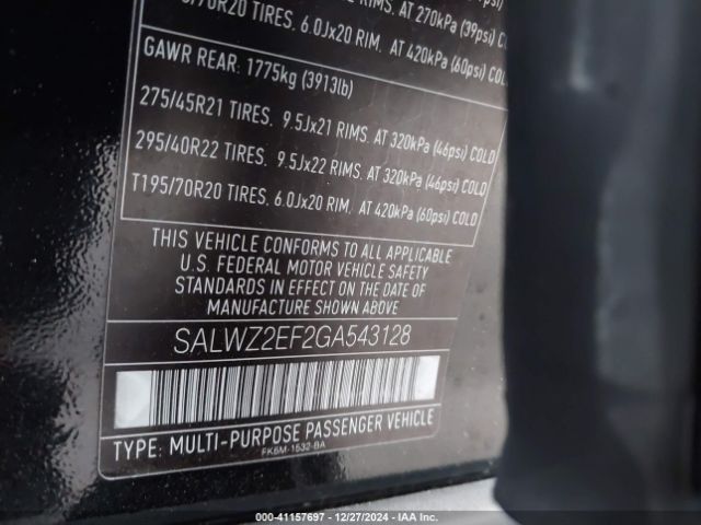 2016 LAND ROVER RANGE ROVER SPORT SALWZ2EF2GA543128 Photo 8