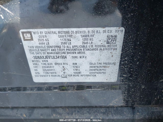 Chevrolet EQUINOX LT 2018 3GNAXJEV7JL341904 Image 9