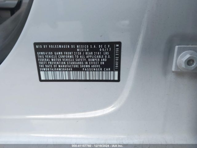 3VWDB7AJ5HM384049 Volkswagen Jetta 1.4t Se