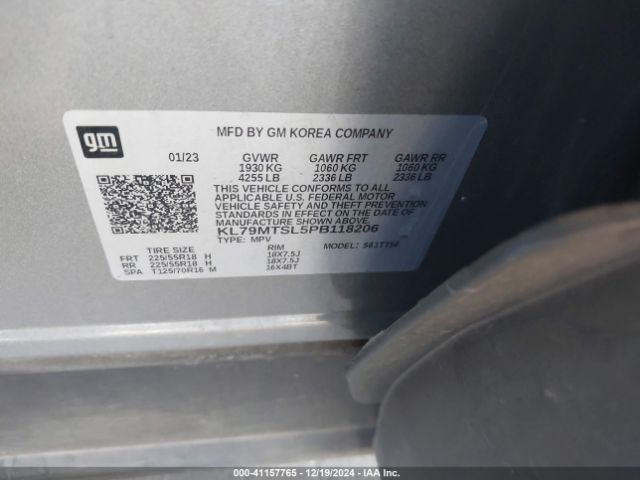 KL79MTSL5PB118206 Chevrolet Trailblazer Fwd Rs