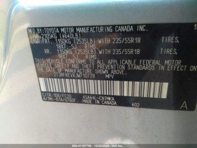 2T3RFREVXJW710728 Toyota Rav4 Adventure/xle
