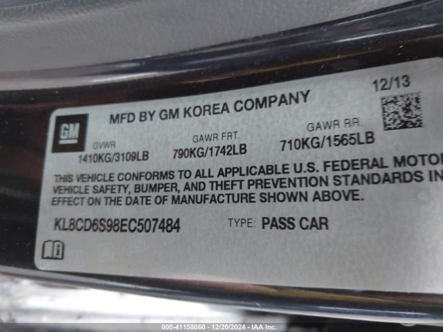 KL8CD6S98EC507484 Chevrolet Spark 1lt Auto