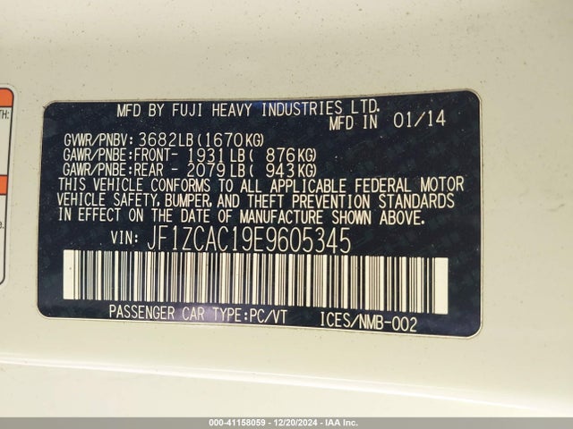 JF1ZCAC19E9605345 Subaru Brz Limited