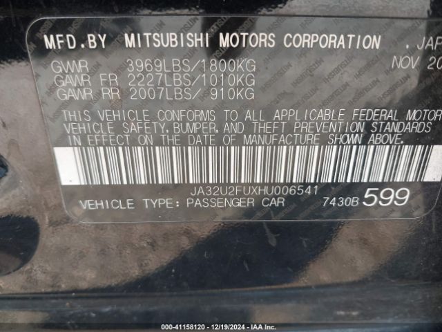 2017 MITSUBISHI LANCER JA32U2FUXHU006541 Photo 8