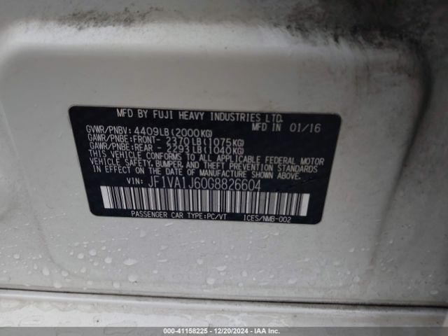 JF1VA1J60G8826604 Subaru Wrx Limited