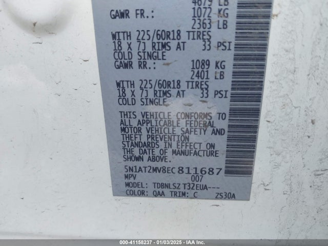 Nissan Rogue Sl 2014 5N1AT2MV8EC811687 Image 9