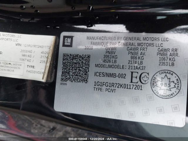 1G1FG1R72K0117201 Chevrolet CAMARO 2SS
