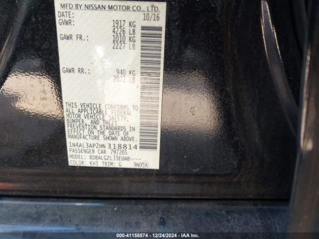 1N4AL3AP2HN318814 Nissan Altima 2.5 S