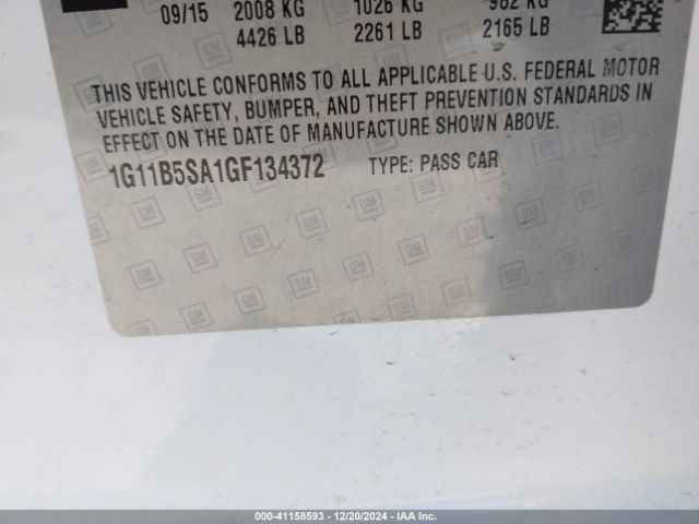 1G11B5SA1GF134372 Chevrolet Malibu Limited Ls