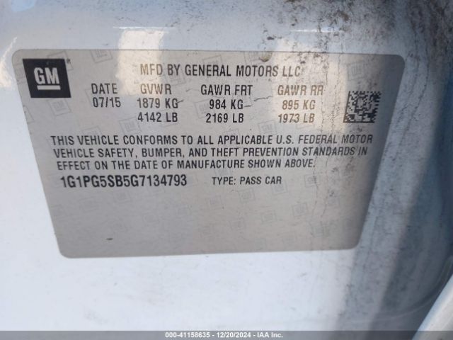 1G1PG5SB5G7134793 Chevrolet Cruze Limited Ltz Auto