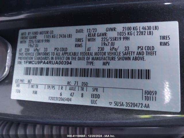 2024 FORD ESCAPE 1FMCU9PA4RUA00394 Photo 8