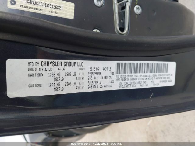 1C4NJCEA1ED818682 Jeep Compass High Altitude