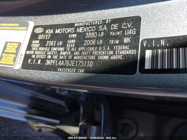 KIA FORTE S 2018 3KPFL4A76JE175110 Image 9