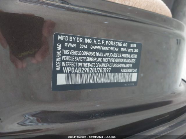 2008 PORSCHE CAYMAN S WP0AB29828U783197 Photo 8