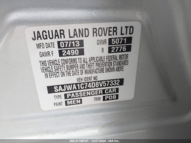 2013 JAGUAR XJ SAJWA1C74D8V57332 Photo 8