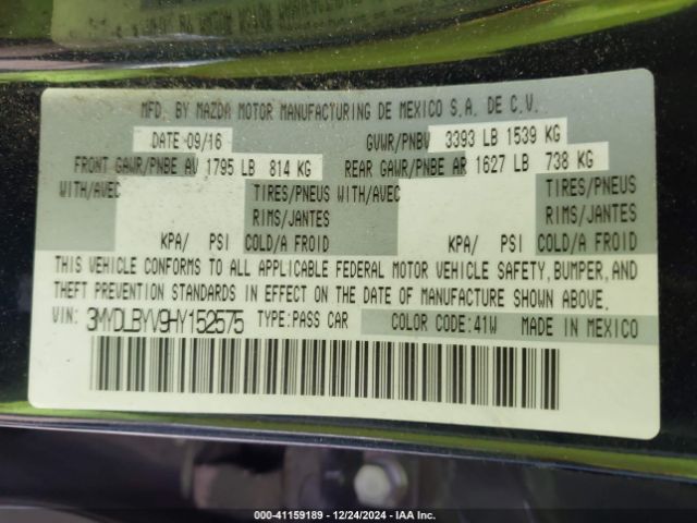 3MYDLBYV9HY152575 Toyota YARIS IA
