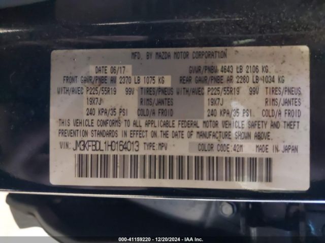 JM3KFBDL1H0164013 Mazda Cx-5 Grand Touring