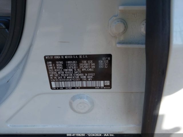 3CZRU5H38GM752201 Honda HR-V LX