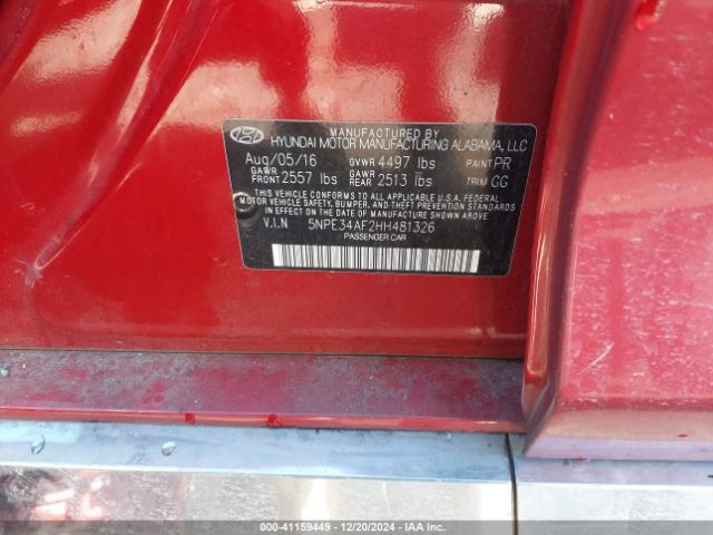 5NPE34AF2HH481326 Hyundai Sonata Sport