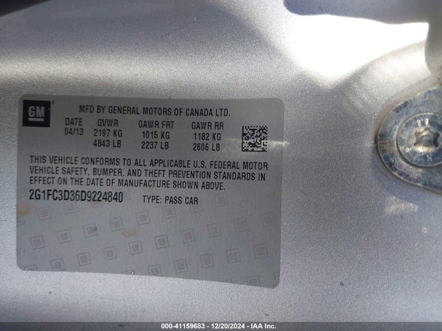 Aukcja sprzedaży 2013 Chevrolet Camaro 2lt, vin: 2G1FC3D36D9224840, numer aukcji: 41159683