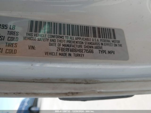 ZFBERFAB6H6E71566 RAM Promaster City Tradesman