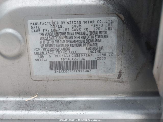 3N1CE2CP5FL448087 Nissan Versa Note S Plus