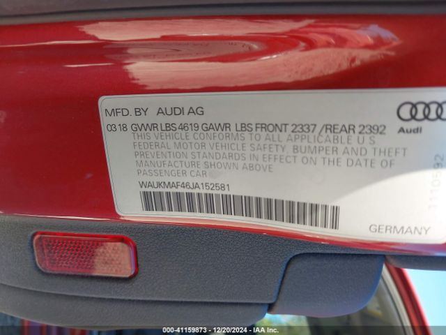 WAUKMAF46JA152581 Audi A4 2.0t Tech Ultra Premium/2.0t Ultra Premium
