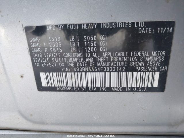 4S3BNAA64F3033142 Subaru Legacy 2.5i