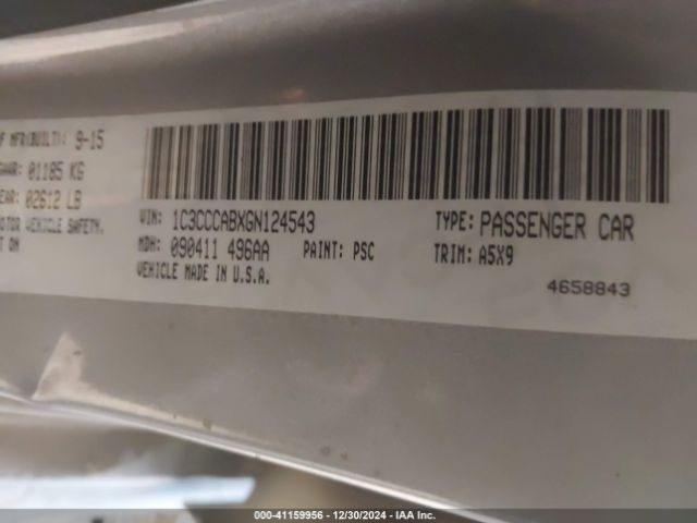 2016 CHRYSLER 200 1C3CCCABXGN124543 Photo 8