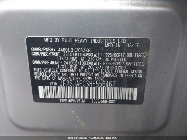 JF2SJAEC3HH556462 Subaru Forester 2.5i Premium