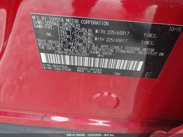 JTMZFREV0GJ063201 Toyota RAV4 LE