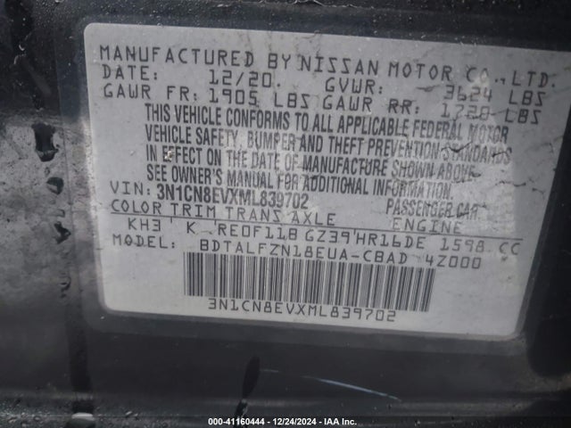 Nissan Versa Sv Xtronic Cvt 2021 3N1CN8EVXML839702 Image 9