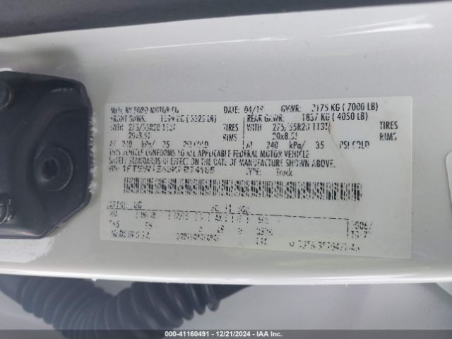 1FTEW1E49KFB74185 Ford F-150 Platinum