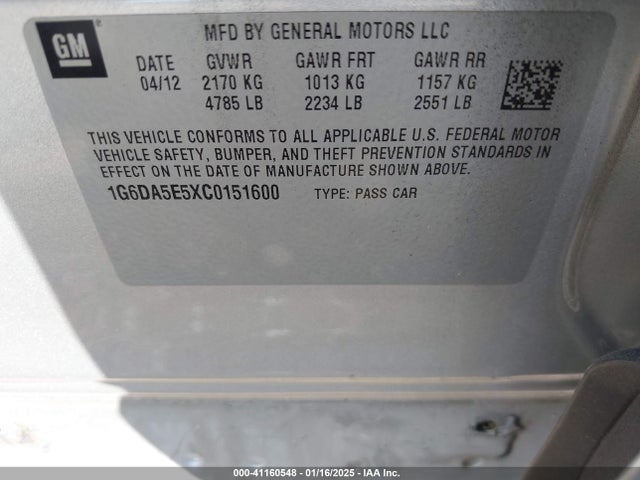 2012 CADILLAC CTS 1G6DA5E5XC0151600 Photo 8