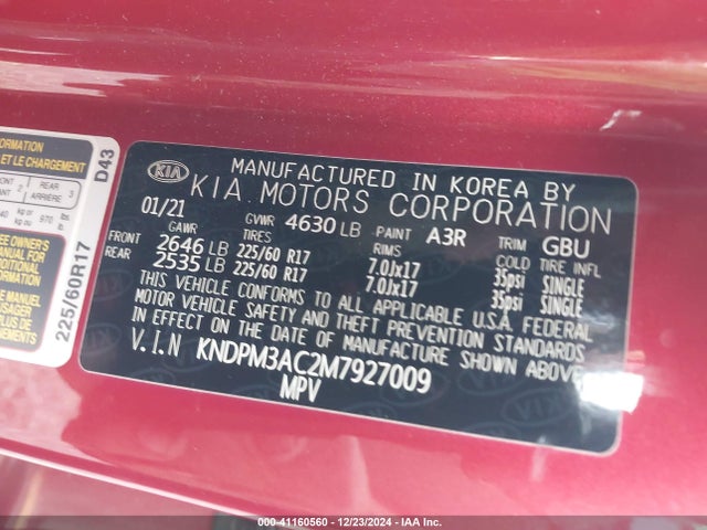 KIA Sportage Lx 2021 KNDPM3AC2M7927009 Image 9