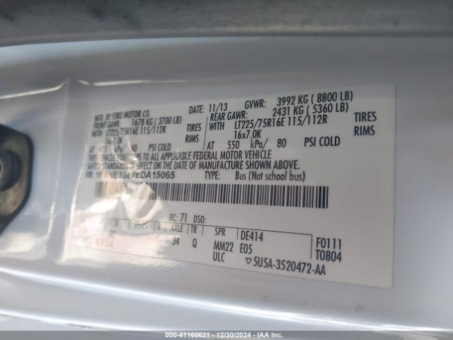 1FBNE3BL7EDA15065 Ford E-350 Super Duty Xlt
