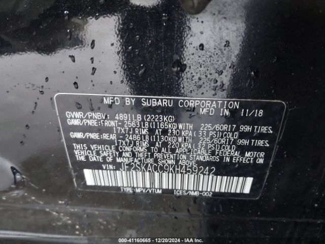 JF2SKACC9KH459242 Subaru Forester